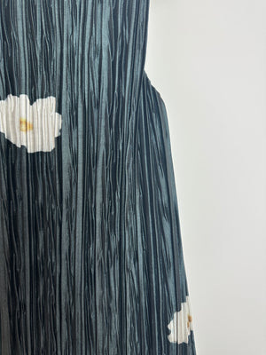 Erdem S25 Black and White Floral Pleated Midi Dress Size UK 4 (FR 32) RRP £1215