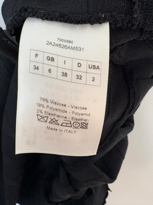 Christian Dior Black Sleeveless Knitted Midi Dress with Frill Detail FR 34 (UK 6)