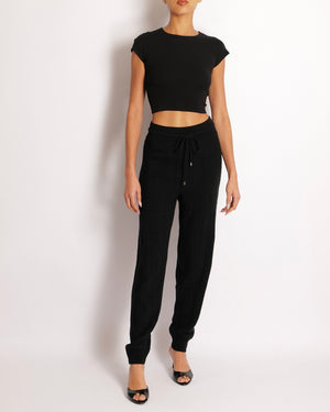 Hermès Black Wool "H" Logo Jogging Pants Size FR 36 (UK 8) RRP £1,400