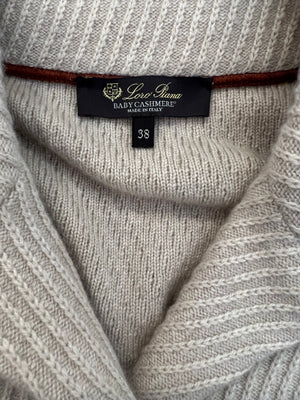 Loro Piana Beige Baby Cashmere Knitted Blazer Jacket with Beige Buttons Size IT 38 (UK 6)