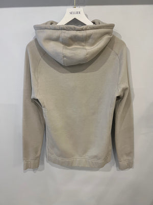 Hermès Light Grey Quarter Zip Sweatshirt with Orange Pocket Profile Detail Size M (UK 10) RRP £1,000