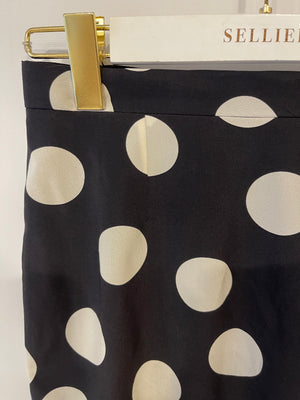 Dolce & Gabbana Black and White Silk Polkadot Skirt Size IT 42 (UK 10)