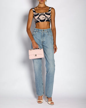 Chanel by Matthieu Blazy Blue CC Turn Lock High-Waist Jeans Size FR 36 (UK 8)