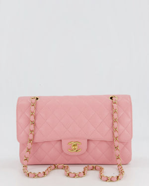 Chanel Bubblegum Pink Vintage Classic Medium Double Flap Bag in Caviar Leather with 24K Gold Hardware
