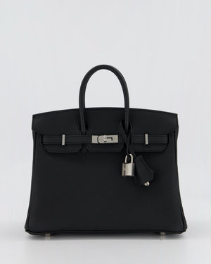 Hermès Birkin 25 Retourne Bag in Noir Togo Leather with Palladium Hardware