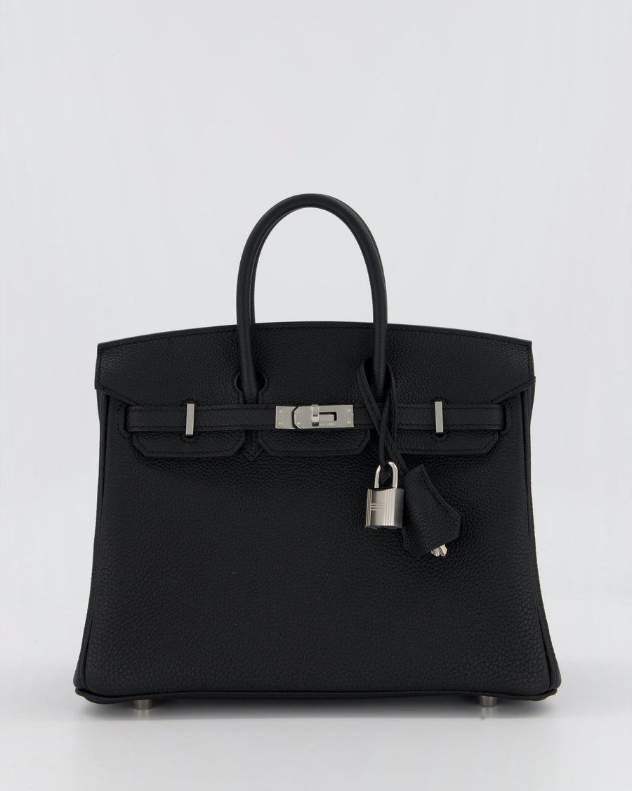 Hermès Birkin 25 Retourne Bag in Noir Togo Leather with Palladium Hardware