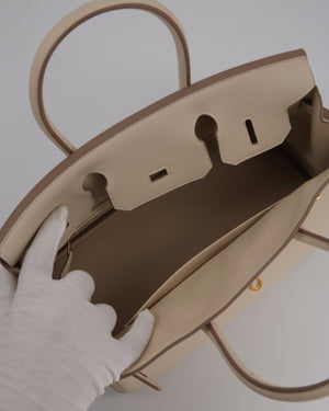 *RARE* Hermès Birkin 30 Retourne Bag in Craie Togo Leather with Gold Hardware
