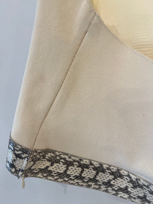 Salvatore Ferragamo Cream Lizard and Snake Lambskin Backless Top Size IT 40 (UK 8)