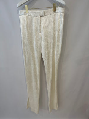 Louis Vuitton Cream Pearlescent Shaped Trouser Size FR 38 (UK 10)