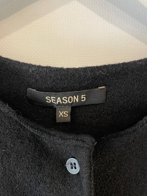 YEEZY Season 5 Black Wool Button Down Cardigan Size XS (UK 8)