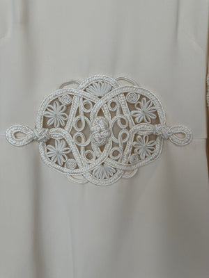 Valentino Cream Mini Long Sleeve Dress with Embroidered Details Size IT 40 (UK 8)