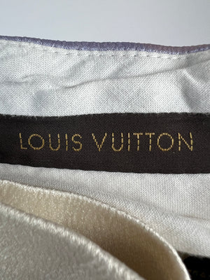 Louis Vuitton White Cropped Culottes with Lilac Panel Detail FR 40 (UK 12)