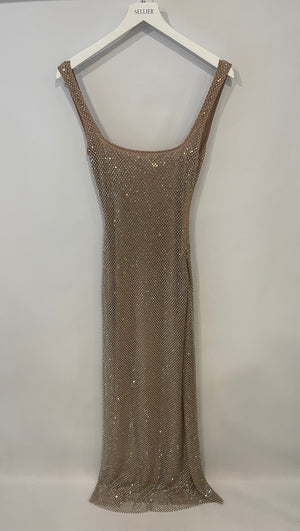 Babyboo Fashion Gold Petra Maxi Dress with Crystals Size XS (UK 6) RRP £198