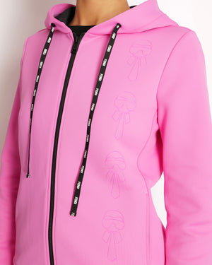 Fendi Pink Jacket and Sweatpants Sports Set with Embroidered Logo Detail Size IT 38/40 (UK 6/8)