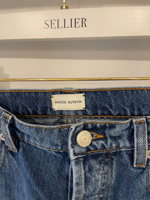 Magda Butrym Blue Denim Straight-Leg Jeans Size FR 36 (UK 8)