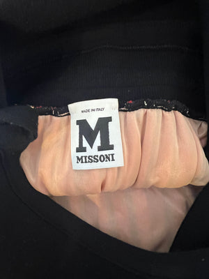 M Missoni Black and Multicolour Ombre Striped Maxi Dress with front Tie Detail Size IT 44 (UK 12)