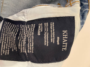 Khaite Blue Denim Straight Leg Jeans with Button Detail Size W 27 (UK 8-10) RRP £450