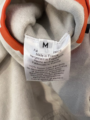 Hermès Light Grey Quarter Zip Sweatshirt with Orange Pocket Profile Detail Size M (UK 10) RRP £1,000
