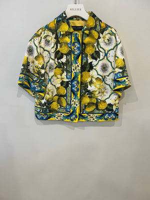 Dolce & Gabbana Multicolour Lemon Printed Jacquard Skirt and Jacket Set Size IT 38 (UK 6)