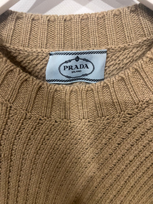 Prada Beige Cashmere Knit Puff-Sleeve Jumper Size IT 40 (UK 8) RRP £1,850
