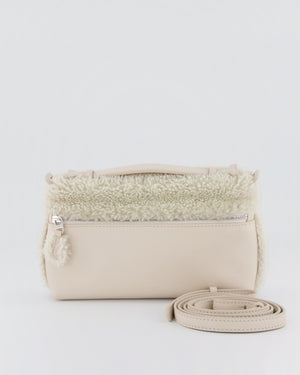 Loro Piana Beige Leather and Shearling L19 Cross Body Bag