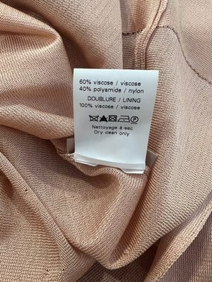 Alaia Burgundy Perforated Striped Long-Sleeved Mini Dress Size FR 42 (UK 14)