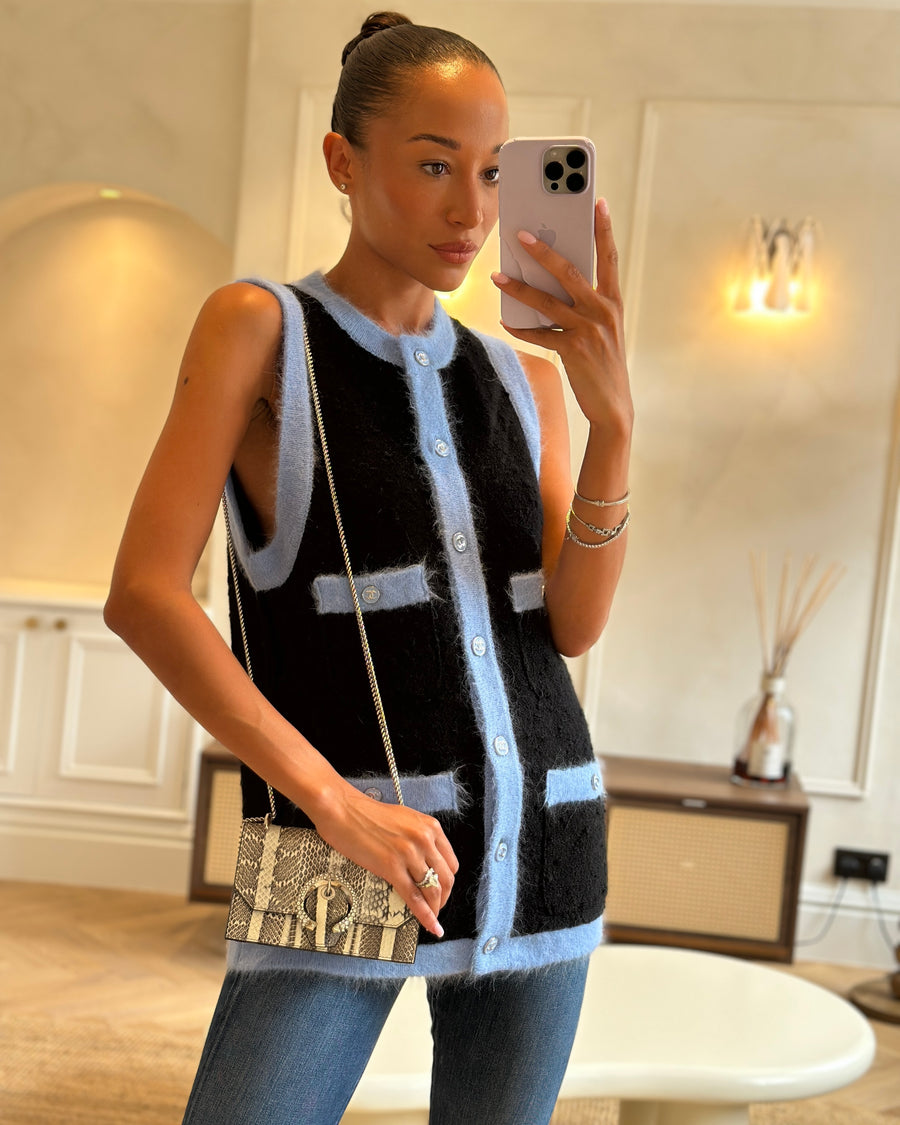 Jimmy Choo Grey Madeline Snakeskin Leather Crossbody Bag with Crystal Embellished Buckle