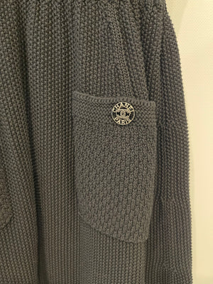 Chanel 20S Black Silk Knit Sleeveless Mini Dress with Silver CC Logo Details Size FR 34 (UK 6) RRP £2,500