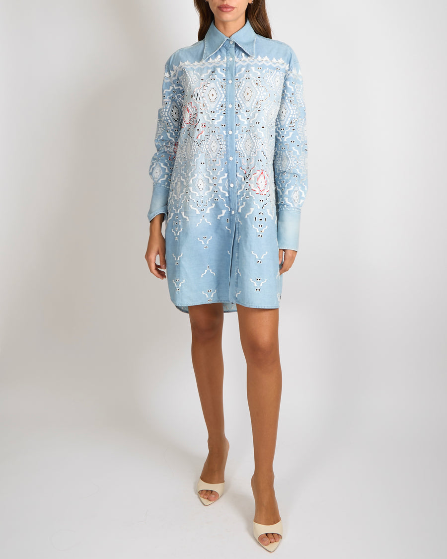 designer blue lace dress self-portrait - Baby Blue Fine Lace Midi Dress main image 0