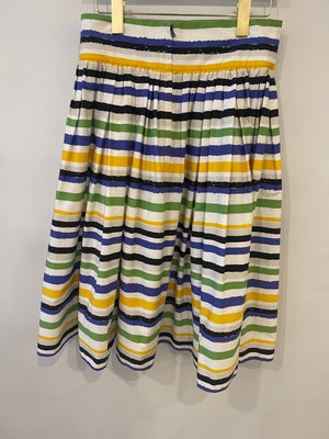 Dolce & Gabbana Multicolour Cotton Striped Midi Skirt Size IT 44 (UK 12)