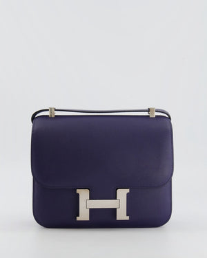 Hermès Constance 24 Bag in Bleu Saphir Evercolor Leather with Palladium Hardware