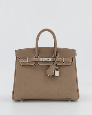 Hermès Birkin 25 Retourne Bag in Etoupe Togo Leather with Palladium Hardware