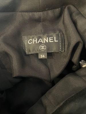Chanel Black Sequins and Green Iridescent Wide Leg Trousers with CC Logo Detail Size FR 34 (UK 6)