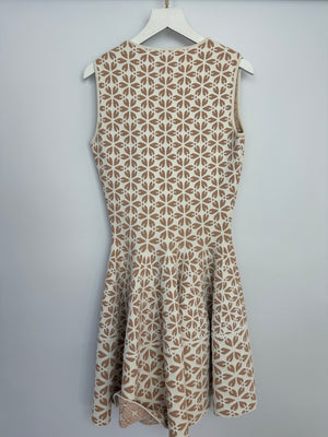 Alexander McQueen Beige Skater Floral Sleeveless Dress Size XS (UK 6)