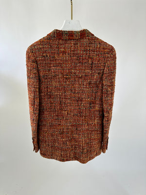 Chanel 98/A Orange Tweed Long-Line Jacket FR 38 (UK 10)