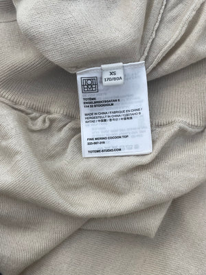 Toteme Cream Fine Merino Cocoon Turtleneck Top Size XS (UK 6)