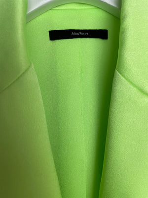 Alex Perry Neon Green Blazer and Tailored Wide Leg Trousers Set Size UK 8
