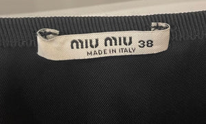 Miu Miu Black Mini Skirt with Pearl Crystal Buttons Detailing Size IT 38 (UK 6)