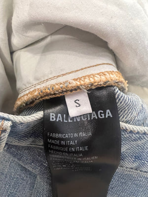 Balenciaga Wide Leg Unisex Jeans with Distressed Detail Size S (UK 8)