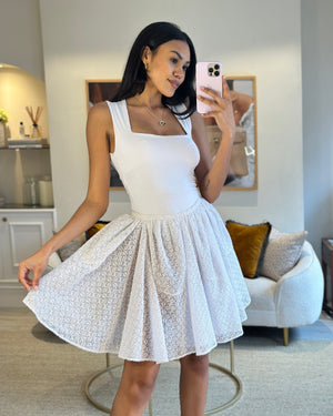 Alaia White Lace Mini Skirt FR 40 (UK 12)