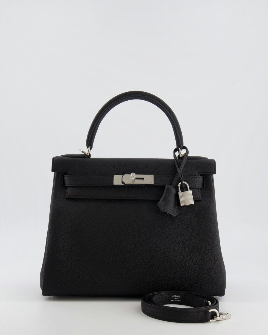 Hermès Kelly 28 Retourne Bag in Noir Togo Leather with Palladium Hardware