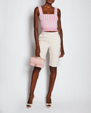 Chanel 25/SS Striped Pink Tank Top Size FR 34 (UK 6)