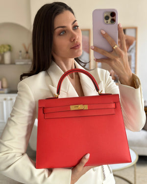Hermès  Kelly 32cm Bag in Rose Jaipur Epsom Leather with Gold Hardware