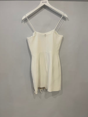David Koma White Mini Dress with Silver Embellishments Size UK 8 RRP £1,800
