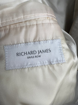 Richard James Light Beige Jacket and Trouser Menswear Suit Size 44R