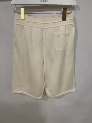 Loro Piana Cream Silk Knit Bermuda Shorts Size IT 40 (UK 8)