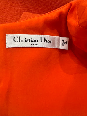 Christian Dior Orange Wool Mini Skirt and Cropped Jacket Set with Pocket Details Size FR 36/38 (UK 8/10)