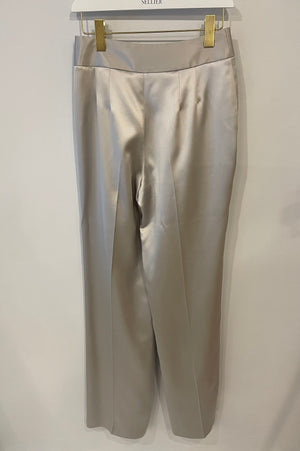 Ermanno Scervino Grey Wide Satin Trouser Size IT 38 (UK 6)