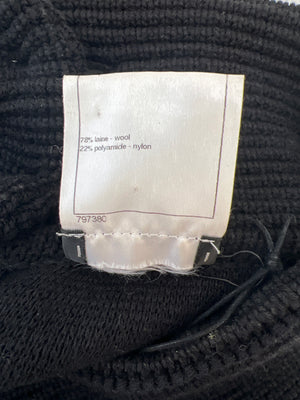 Chanel Black Sleeveless High-Neck Knitted Pleated Midi Dress with Pocket Detail Size FR 34 (UK 6)
