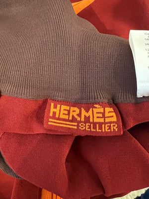 *CURRENT COLLECTION* Hermès Rouge Sellier and Orange Top and Leggings Yoga Set Size S (UK 8) RRP £1,120